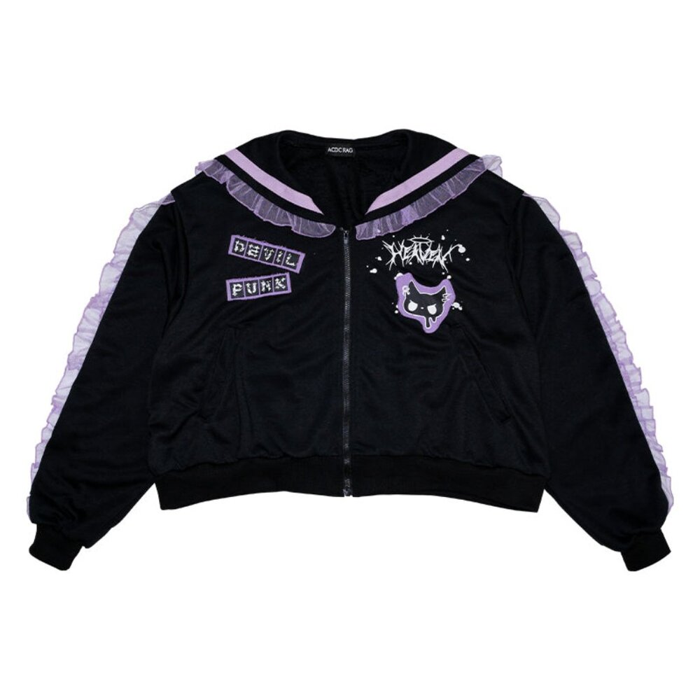NEW ACDC RAG - Baby Punk Devil Punk Sailor Zip Up Jacket